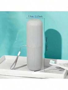 1/2pcs Minimalist Solid Color Portable Travel Toothpaste & Toothbrush Storage Box, With Hanging Rope Multifunctional Wash Cup Storage Box, Suitable For Camping, Business Travel, Home Bathroom Daily Use, Compact Toiletries Accessories, Ideal Gift For Back To School And New Year - Multicolor - View 8