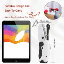 Máquina De Coser Portátil, Máquina De Coser Eléctrica Multifuncional, Mini Máquina De Coser De Mano Eléctrica De Doble Aguja, Para Reparaciones Rápidas Y Costura DIY, Apta Para Uso Doméstico Y Viajes - Blanco - Ver 6