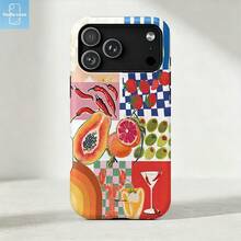 HoBa case 1件 2D平面圖案 2合1軟膜全包覆手機硬殼，適用於Galaxy A23/A24/A25/A32/33/S25，兼容Apple 18 Pro Max/7/8/11/12/13/14/14Plus/15/15Plus/16/16Plus/7/8Plus/17/17Pro，韓風時尚趣味手機殼，優雅設計男女皆宜，適合送給女友的復活節、春季、生日禮物 - 混合色2 - 查看 7