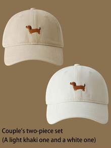 1pc Casual Embroidered Dog Decor Baseball Cap, Adjustable Brim, Suitable For All Seasons - A - View 19
