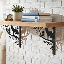 2pcs Metal Wolf-Shaped L-Shaped Shelves, Perfect For Displaying Plants, Flowers, Towels And Other Items; Wall-Mounted Design; A Decorative And Practical Storage Solution Suitable For Kitchen, Bathroom And Living Room - A - View 5