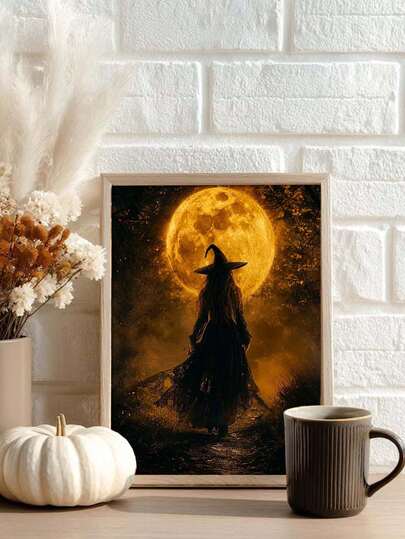 1 pieza Impresiones de arte en lienzo sin marco de Halloween, pósteres educativos y divertidos, decoración de pared de Halloween inspirada en lo vintage, imágenes de estética de academia oscura, póster mural