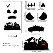 Halloween Decoration Room Door Stickers Window Decor Skeleton Hand Pumpkin DIY Devil Witch Hat Glass Window Stickers Ghost - Multi-color - View 6