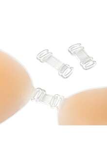 1 Pair Back-Gathering Invisible Adhesive Lift-Up Push-Up Bra, Suitable For Wedding And Swimwear - Champagne - View 4