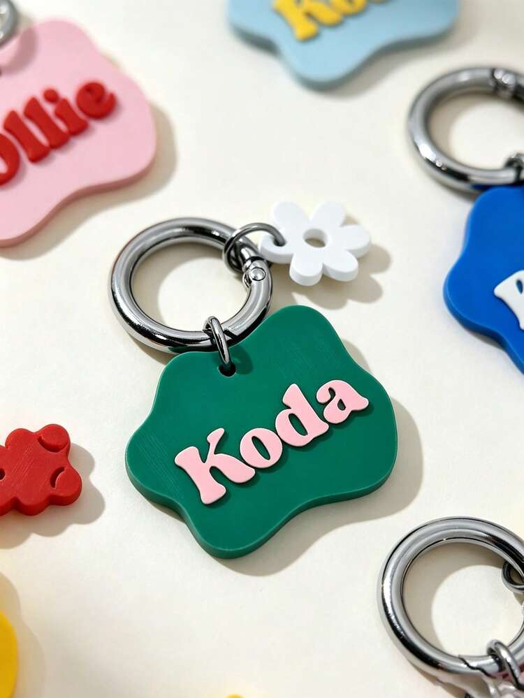 パーソナライズ ウェーブ ペットIDタグ、カスタマイズ可能な犬/猫の