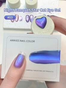 annies 5g Aurora Night Banquet Star Cat Eye Gel 3 Cores Conjunto Gel Magnético Brilhante Noite Banquete Gato Esmalte de Unhas 1 Peça/3 Peças - Multicolorido - Visão 9