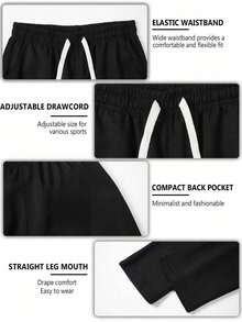 Men's Wear; 3 Pairs Of Loose Fashionable Sports Long Pants, Minimalist Solid Color Wide Leg Fit, Drawstring Waist Design, Large Pockets, Unisex Style, Suitable For Daily Walking, Work, Travel, Watching World Cup And Other Occasions. Perfect Father's Day Gift For Dad - Multicolor - View 7