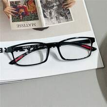 1pc Women's Minimalist Transparent Plastic Frame Non-Prescription Glasses - Square And Rectangular, Business Casual Accessory - Multicolor - View 13
