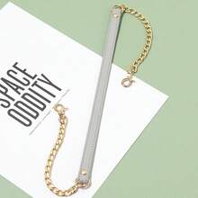 Single Golden Metal Chain With Black Strap - Stylish And Versatile, Suitable For DIY Handbag And Shoulder Bag Accessories. Features A Square Safety Buckle Design, Can Be Used As A Wallet Strap Or For DIY Wallet Making, DIY Wallet Making - A - View 11