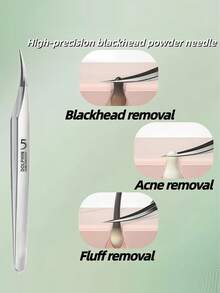 Set Alat Ekstraksi Jerawat & Komedo Stainless Steel 1/2/5 buah, Perlengkapan Alat Ekstraksi Profesional, Cocok untuk Semua Jenis Kulit, dengan Kotak Penyimpanan Portabel, untuk Mencabut Bulu Alis dan Bulu yang Tumbuh ke Dalam, Membersihkan Komedo di Wajah dan Hidung - Model baru - View 5