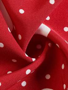 Blusa corta de manga larga con estampado de corazón para mujer, cuello redondo con doble lazo delantero, ajustada - Multicolor - Ver 5