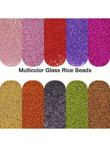 2mm 72g 6000pcs Multicolor Glass Seed Beads, Suitable For DIY Jewelry Making, Such As Bracelets, Pendants, Necklaces, Earrings And Other Accessories - Silver Rice Beads In a Jar - View 1