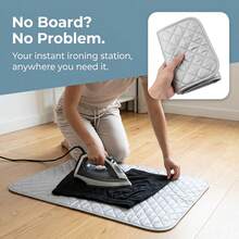 1PC-Silver Coated Fabric Foldable Ironing Pad, Round Corner Heat-Resistant Ironing Board, Portable Non-Slip Ironing Mat, Flat Ironing, Suitable For Home, Travel, Ideal Holiday Gift - Silver-coated Plaid Fabric - View 10
