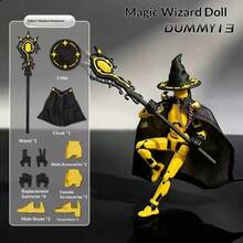 1 buah Figur Penyihir Ajaib DIY, 13+ Sendi, Seluruh Tubuh Dapat Digerakkan, Model Penyihir Rakitan Sendiri, Dekorasi Meja, Hadiah Ulang Tahun Kreatif, Hadiah Liburan, Hadiah Sempurna - MultiWarna - View 11