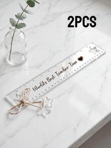 Custom Wooden Acrylic Ruler, Personalized Name Measuring Tool, Minimalist Desk Accessory, Customized Teacher Appreciation Gift, Customizable Office Supplies, Birthday, Graduation, Thanksgiving And Christmas Gift - Style a - View 10