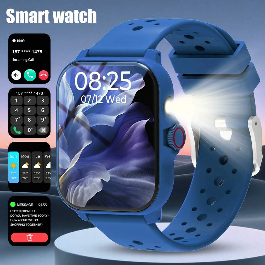 High-Definition Smart Watch With Replaceable Strap, Fashionable Digital Watch, Supports Calling And Music Control, Unisex Sports Watch - Multicolor - View 1