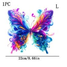1pc/2pcs/3pcs Vibrant Smoke Butterfly Iron-On Transfer, Multicolor Film Stickers For T-Shirts, Bags, Pillows - DIY Fashion Accessories, Easy To Apply Heat Transfer Patches - Multicolor - View 6
