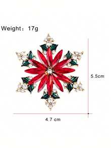 1pc Designer Exquisite Flower Brooch, Fashionable Elegant Women's Cardigan Coat Brooch Accessory - Red - View 6