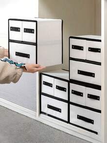 Washable Fabric Storage Box With Multi-Layer Drawers, Fashionable Drawer-Style Underwear Organizer Designed For Women; Suitable For Bedroom, Closet, Dormitory And Other Places; Foldable, Ideal For Home And Campus Storage - Multicolor - View 3