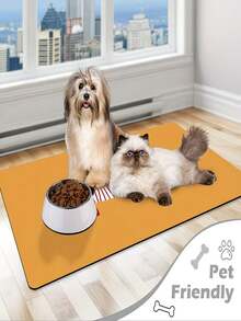 Pet Feeding Mat/Placemat Designed For Food And Water Bowls; Ideal For Messy Eaters And Pets Prone To Making A Mess On The Floor. Made From Durable, Easy-To-Clean Polyester And Featuring A Cute Dachshund Print. Available In Various Sizes To Suit Cats, - Multicolor - View 2