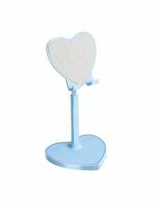 2026 New Model: Heart-Shaped Metal Desktop Stand ABS | Aluminum Alloy Portable Phone Tablet Holder | 360° Rotatable Adjustable Angle | Suitable For Desk, Bedside Table Or Car | Fashionable Cute Practical, Slouchy Person Essential, Hands-Free Easy Use | Popular Desktop Decor, Make Daily Life More Convenient And Interesting - Black - View 9
