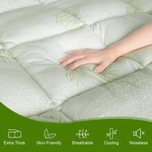 Pillow Top Mattress Topper Full Size, 4.5" Cooling Dual Layer Mattress Topper (2.7" Extra Thick Soft Plush Mattress Pad & 0.6" Gel Memory Variant 1 - Dual Layer Topper - View 4