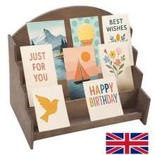 4-Tier Wooden Card Holder Greeting Card Display Stand For Retail, Postcards Z - UK-l404501 - View 4