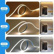USB Powered COB Light Strip Set, Touch Dimming - Long Press To Adjust Brightness, 3 Color Temperatures Available For Birthday And Space Halloween Theme Occasions - Soft Light For TV Backlight, Bedroom - 彩色 - 查看 5