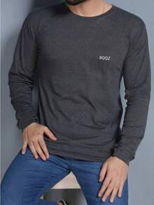 BOOS Men's Long Sleeve T-Shirt - Dark Grey - View 1