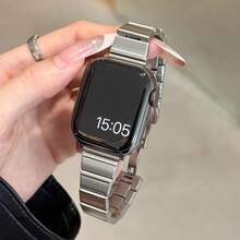 1条不对称金属表带，兼容 42mm、38mm、40mm、41mm、44mm、45mm、46mm、49mm直径，时尚智能手表替换表带，适用于Series Ultra2、Ultra SE2、SE 11、10、9、8、7、6、5、4、3、2、1，男女通用 - 銀色 - 查看 1