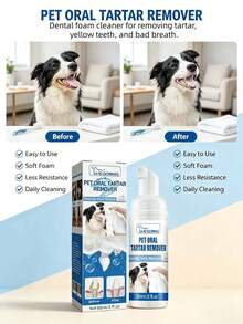Pet Dental Tartar Remover, Dental Calculus & Yellow Teeth & Bad Breath Oral Foam Cleaner - View 1