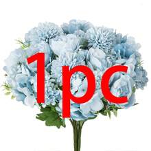 1/4PCS Artificial Peony Hydrangea Bouquet - Perfect For Wedding Decoration DIY Wreath Material, Bridal Bouquet, Wrist Flower, Boutonniere, Headdress, Wedding Car Decoration, Door Arch Decoration, Home, Restaurant, Bedroom, Vase Decoration, Birthday - Blue - View 10