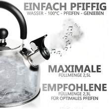 2.5L Stainless Steel Whistling Kettle Heat Resistant Handle Scratch Rust Proof Durable Stove Pot For Home Kitchen Daily Boiling Water Use - View 3