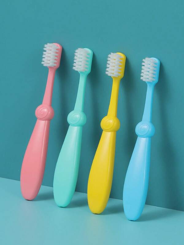 แปรงสีฟันเด็กขนอ่อนลายการ์ตูน 8 ชิ้น สำหรับเด็ก 2-6 ปี ด้ามหนา สีลูกกวาด สำหรับทารกและเด็กเล็ก
