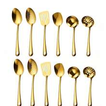Stainless Steel Kitchen Set, Durable Kitchen Utensils, Gold-Plated, Cooking Set, Kitchen Equipment - View 7