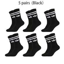 1/5/6/10/20 Pairs Women's Black And White Striped Mid-Calf Socks, Premium Color Matching, Soft And Comfortable, Moisture-Wicking And Breathable, Suitable For All Occasions - Multicolor - View 15