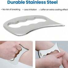 1Pc Stainless Steel Gua Sha Massage Tool - Muscle Scraping Gua Sha Knife - Soft Tissue Mobilization, Large Size Gua Sha Massager For Back, Legs, Arms Body Massager Massage Roller Lymphatic Massage - Silver - View 7