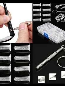 Eyeglasses Repair Kit, Glasses Nose Pads Screws Nuts Screwdriver Tools Set, Portable Household Eyewear Maintenance Accessory Box - Multicolor - View 3