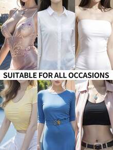 2/6/12pcs Women's Nipple Covers, Reusable Invisible Self-Adhesive Silicone Nipple Covers With Travel Storage Box - Multicolor - View 7
