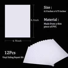 FAILUN Vinyl Siding Repair Kit 12Pcs 6.3X4.75Inch Self-Adhesive Vinyl Siding Patch PVC Tape Cover Any Cracks Holes Blemishes On Vinyls Sidings Fence - ColorB - View 3