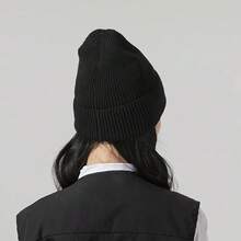 Adidas Micro Logo Ear-Covering Warm Knit Beanie Unisex - 黑色 - 查看 3