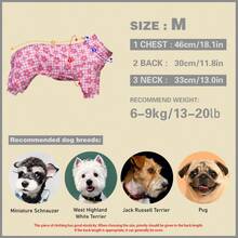 1PC Dog Shedding Hair Control Pajamas - Warm High Stretch Full Coverage Pet Rompers, Anti Licking & Bug Protective Jumpsuit For Small Medium Large Dogs, All Over Printing Dog Clothes - Cute Pink With White Gingham And Flower Pattern - Multicolor - View 19