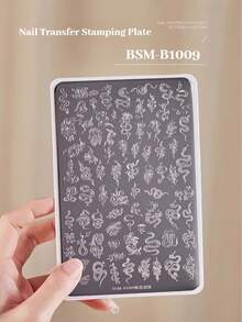 BAOSHIMAN Multifunctional Nail Art Stamping Template, Used For Nail Transfer Plate, Portable Nail Art Tool, Suitable For Home DIY Nail Artists - Multicolor - View 17
