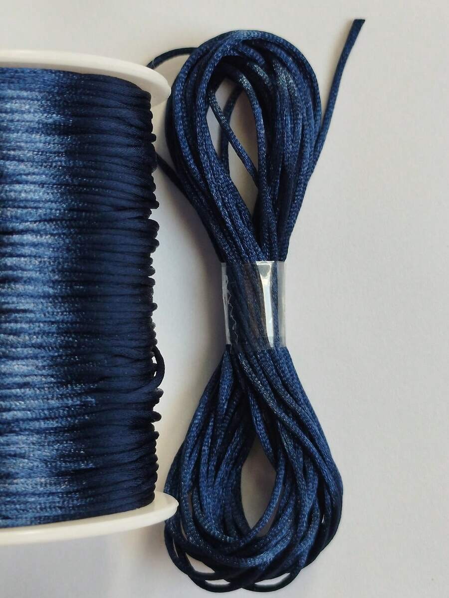 Silk Thread Satin Cord 2mm - 5 Meters Various Colors - 藏蓝色 - 查看 1