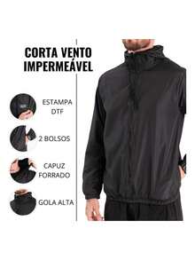 Jaqueta Corta Vento Impermeavel Cp Sc cp Bolso interno Premium  Todos    Solto    Zíper    corta vento - Preto - Visão 4