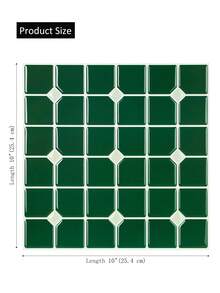 WalDecoo 1/5/10/20pcs 10"X10" Deep Emerald Glossy Octagonal Mosaic Self-Adhesive Wall Tiles, Waterproof Strong Adhesive Backing Easy To Clean, Kitchen Bathroom Splash Wall Decor - Jade Diamond Pattern - View 3