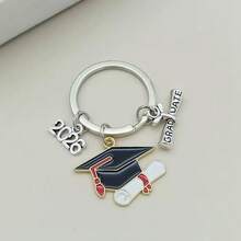 5pcs Unisex 2026 Graduation Commemorative Keychains, Cute Alloy Enamel Graduation Cap Keychains, Graduation Ceremony Commemorative Gifts, Graduation Transcript Class Badge Keychains As Giveaways, Backpack, Handbag Charms, Car Accessories, Cute Gothic Y2K Style Bag Strap ID Holder, Car Accessories Bag Ornaments, Christmas School - Multicolor - View 11