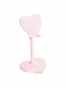 2026 New Model: Heart-Shaped Metal Desktop Stand ABS | Aluminum Alloy Portable Phone Tablet Holder | 360° Rotatable Adjustable Angle | Suitable For Desk, Bedside Table Or Car | Fashionable Cute Practical, Slouchy Person Essential, Hands-Free Easy Use | Popular Desktop Decor, Make Daily Life More Convenient And Interesting - Black - View 11