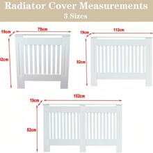 White Radiator Cover - Tall Modern Chelsea Design Vertical Slat Cabinet Radiator Shelve For Living Room/Bedroom/Kitchen - White - View 5