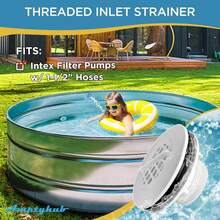 Amptyhub Threaded Inlet Strainer Kit Incl. Rubber Washer And Strainer Nut | Fits Intex Filter Pumps W/ 1-1/2" Hoses (1) - ColorA - View 2